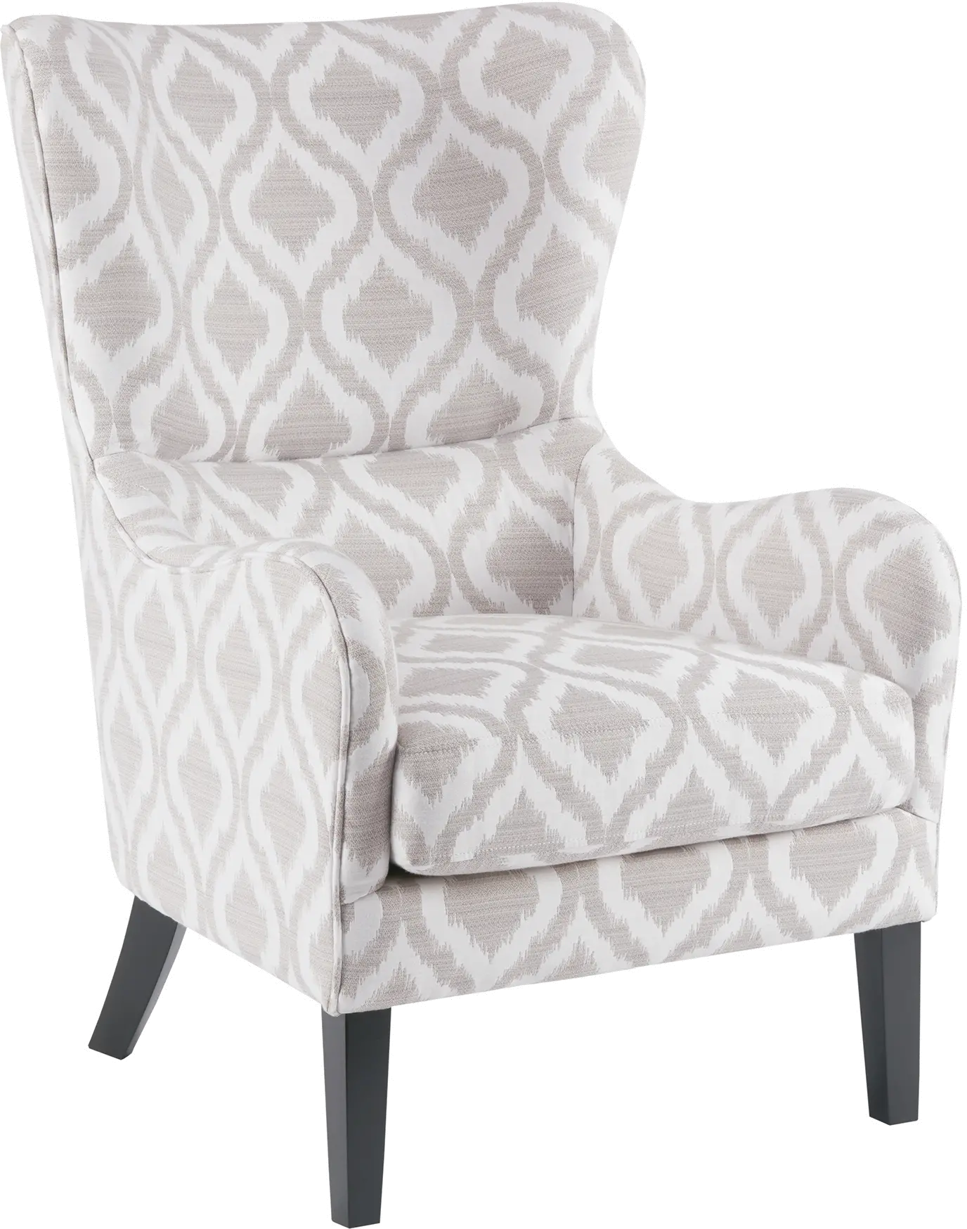 Arianna Modern Gray and White Swoop Wing Accent Chair-1