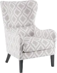 Arianna Modern Gray and White Swoop Wing Accent Chair