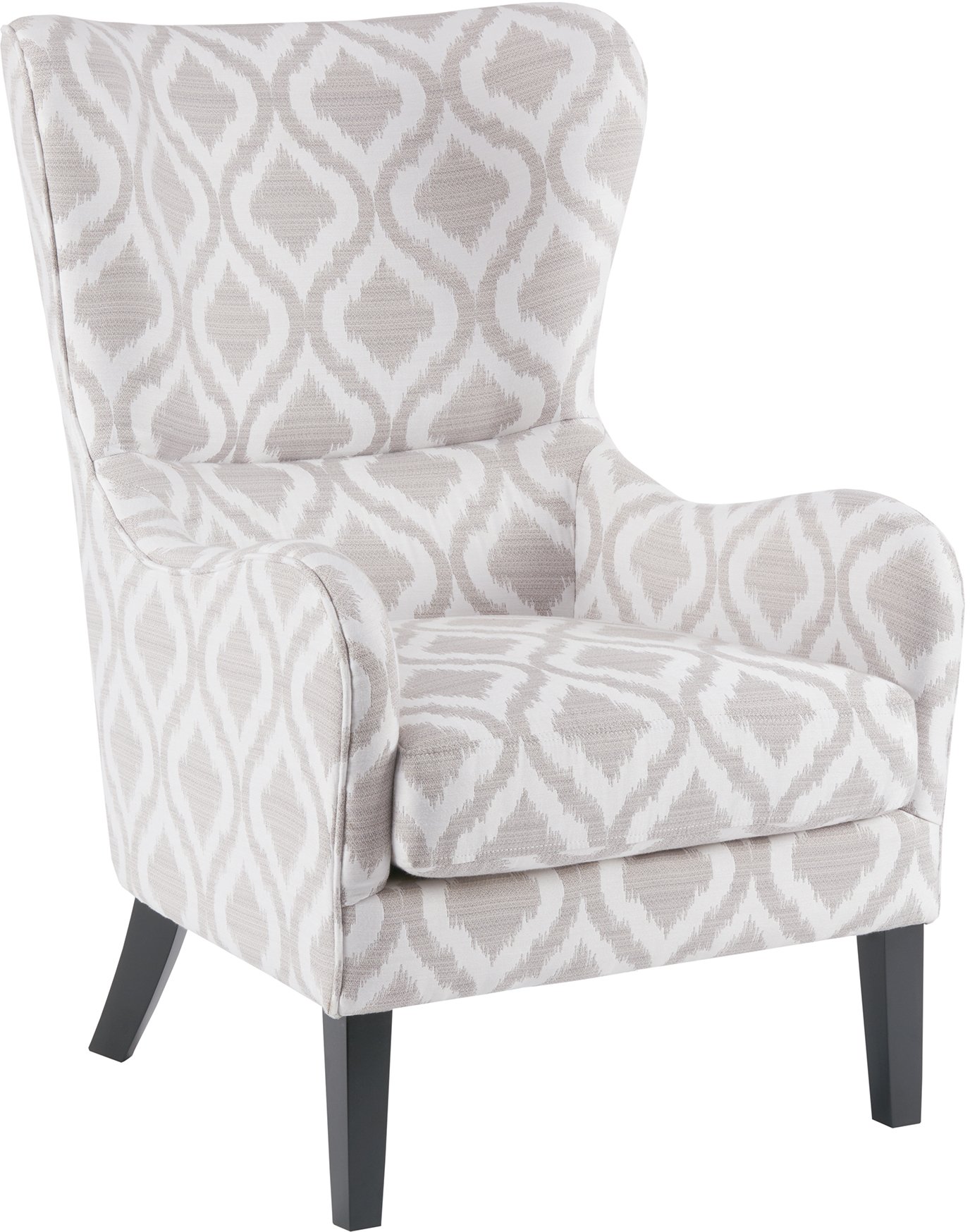 Modern Gray and White Swoop Wing Accent Chair - Arianna-1