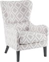 Modern Gray and White Swoop Wing Accent Chair - Arianna