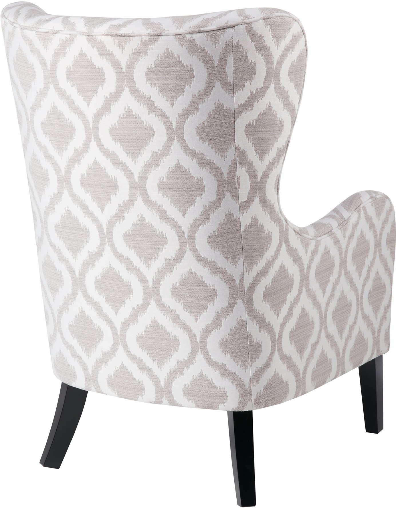 Modern Gray and White Swoop Wing Accent Chair - Arianna-3
