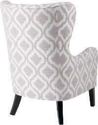 Modern Gray and White Swoop Wing Accent Chair - Arianna-3