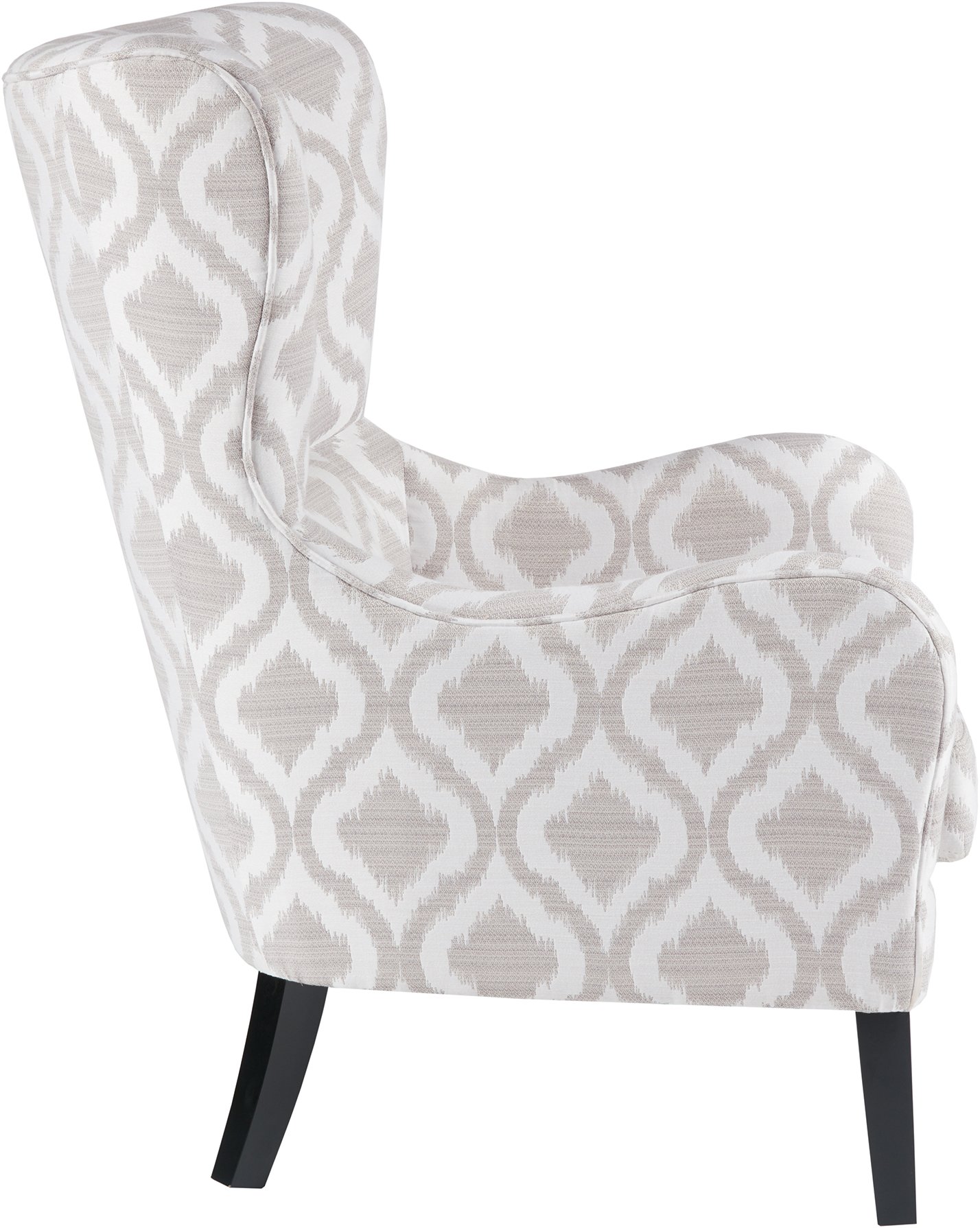 Modern Gray and White Swoop Wing Accent Chair - Arianna-5