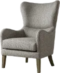 Arianna Gray Swoop Wing Accent Chair