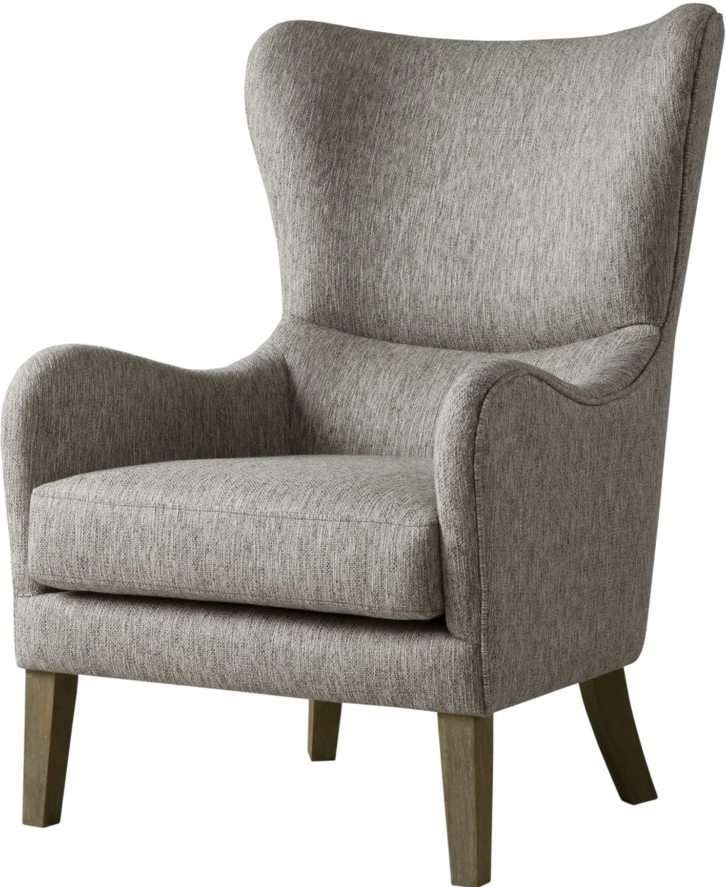 Modern Gray Swoop Wing Accent Chair - Arianna-1