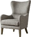 Modern Gray Swoop Wing Accent Chair - Arianna