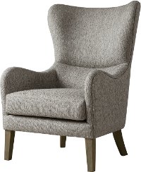 Modern Gray Swoop Wing Accent Chair - Arianna