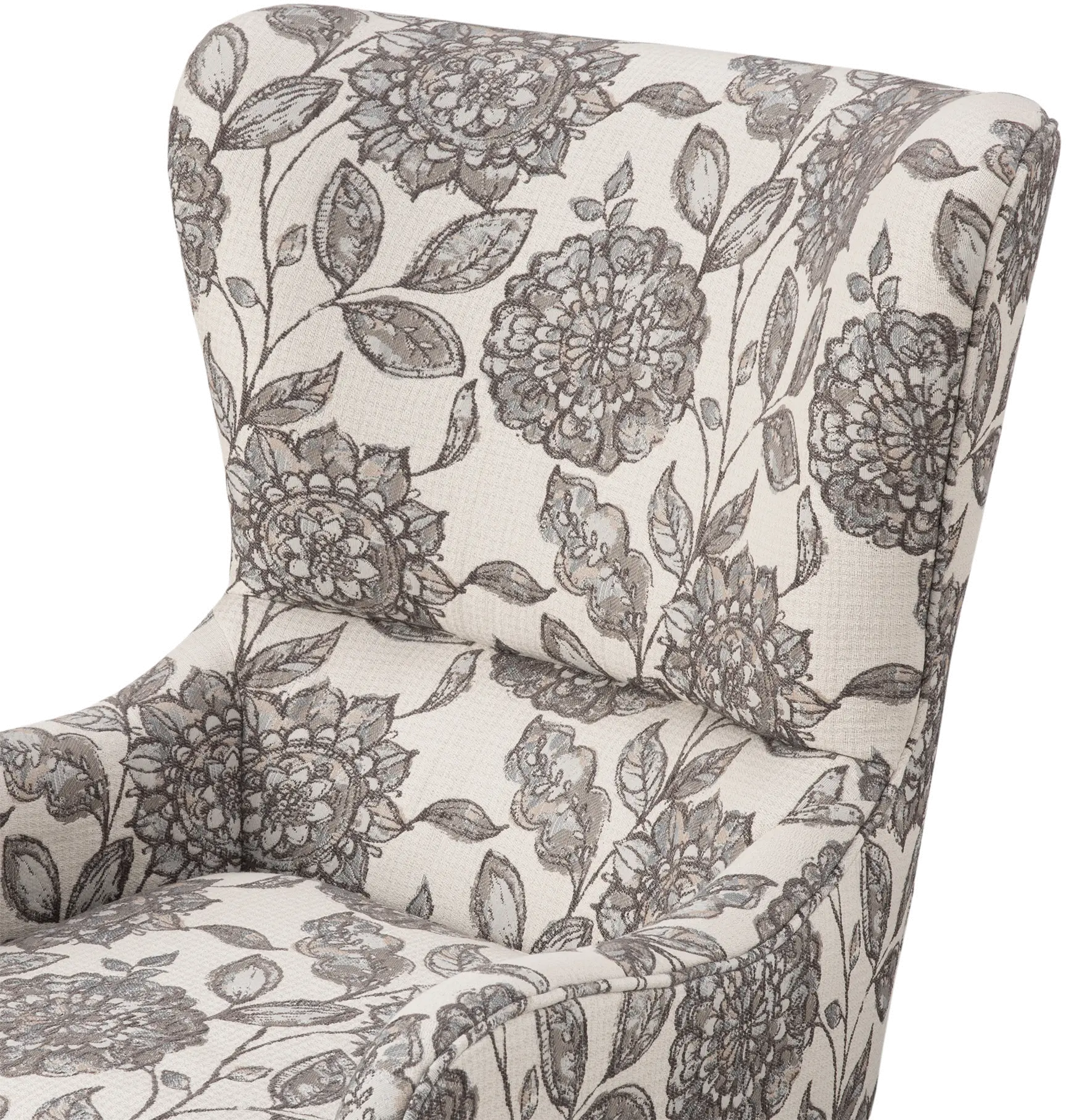 Arianna Modern Multi Gray Patterned Swoop Wing Accent Chair-4