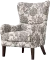 Arianna Multi Gray Patterned Swoop Wing Accent Chair