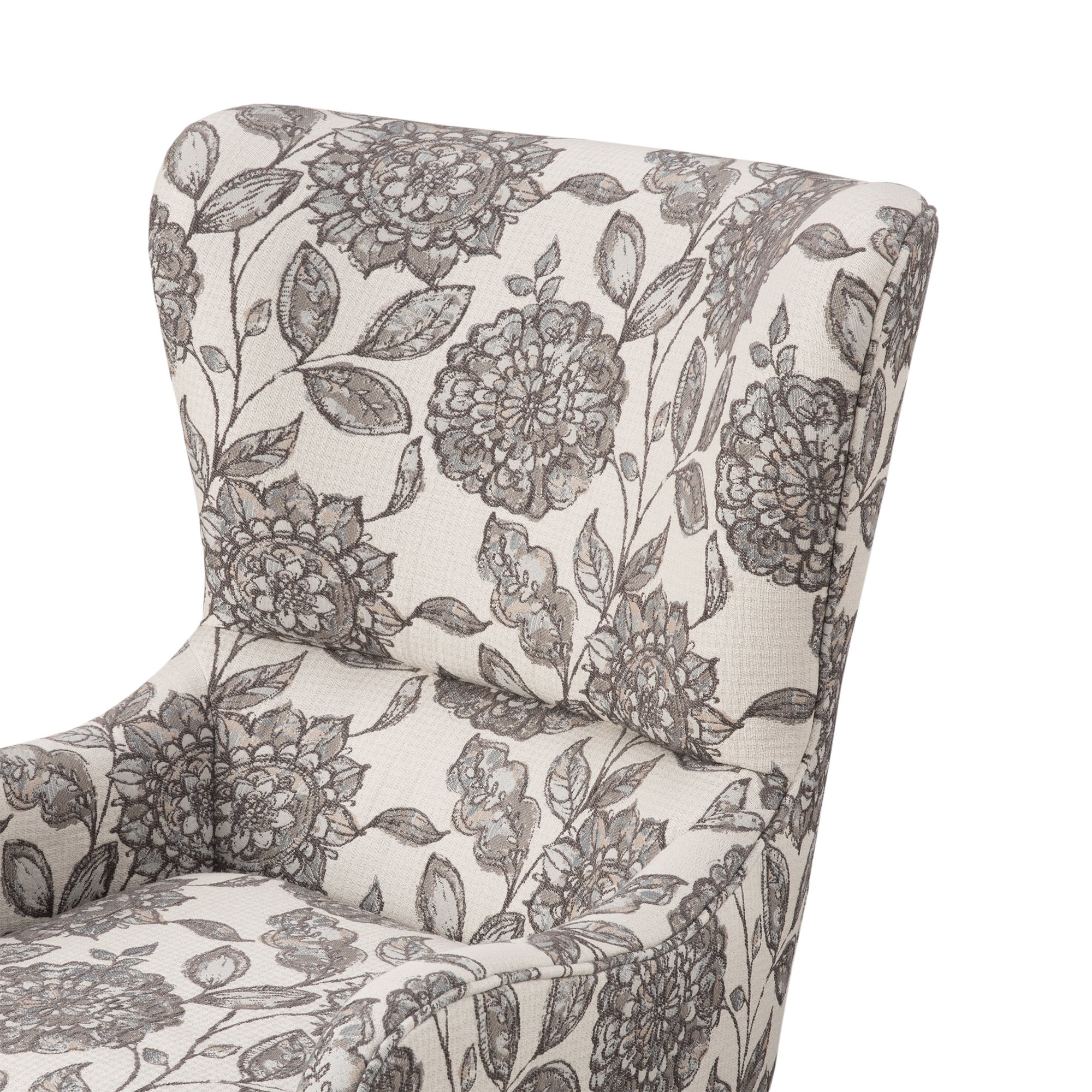 Modern Multi Gray Patterned Swoop Wing Accent Chair - Arianna-4