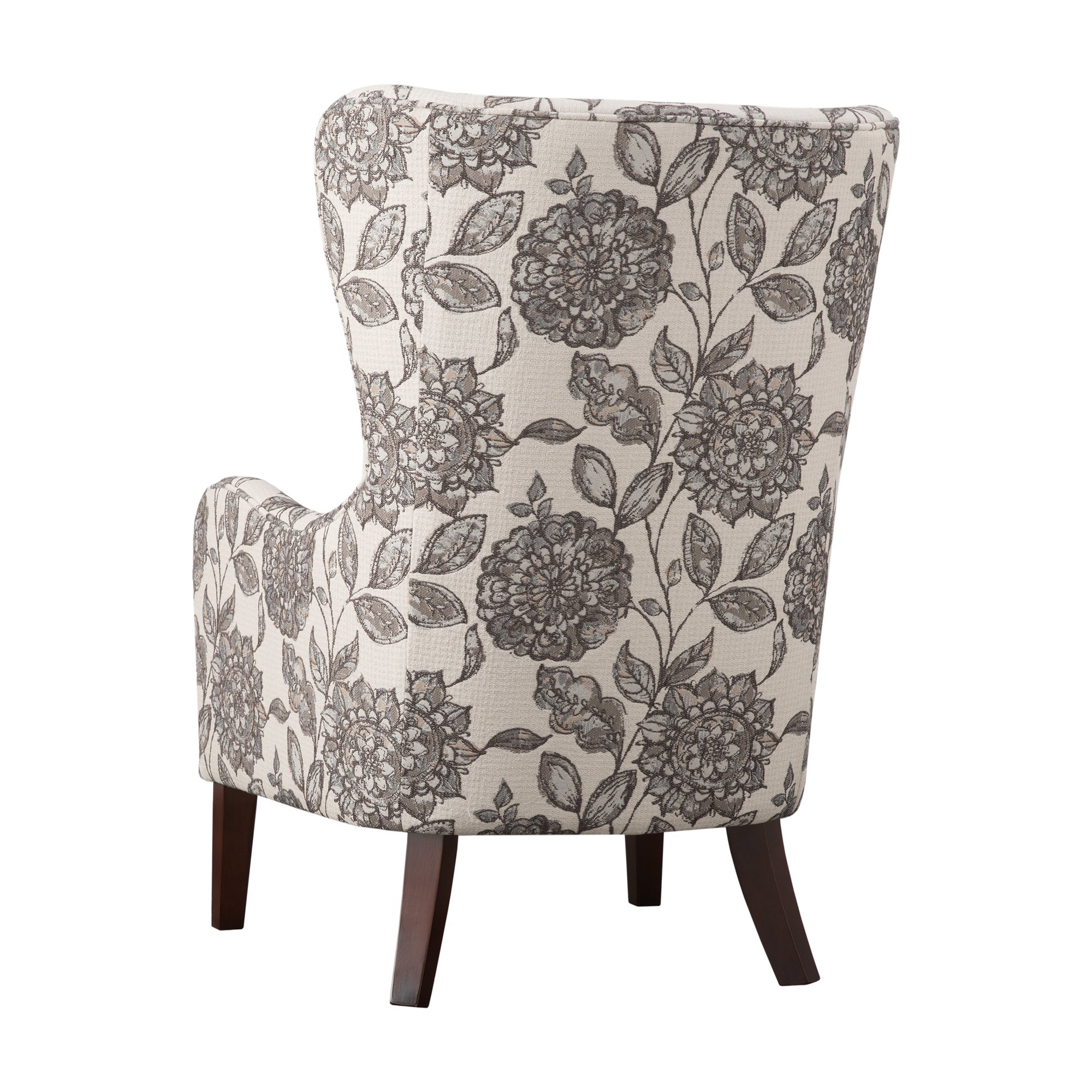 Modern Multi Gray Patterned Swoop Wing Accent Chair - Arianna-5