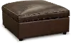 Spaces Brown Leather Ottoman