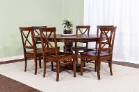 Cherry 5 Piece Dining Room Set with X Back Chairs - Abbey