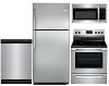 KIT Frigidaire 4 Piece Electric Kitchen Appliance Package with 20.4 cu. ft. Top Freezer - Stainless Steel