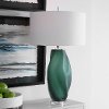 Frosted Emerald Green Glass Table Lamp - Esmeralda