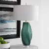 Frosted Emerald Green Glass Table Lamp - Esmeralda