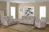 Clearance Burbank Cream Leather Triple Power Recliner