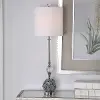 Blue and Gray Table Lamp with Calla Lilies - Elody