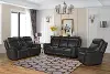 Clearance Burbank Smokey Gray Leather Triple Power Reclining Sofa