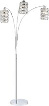 Chrome and Crystal Arc Floor Lamp - Valerie