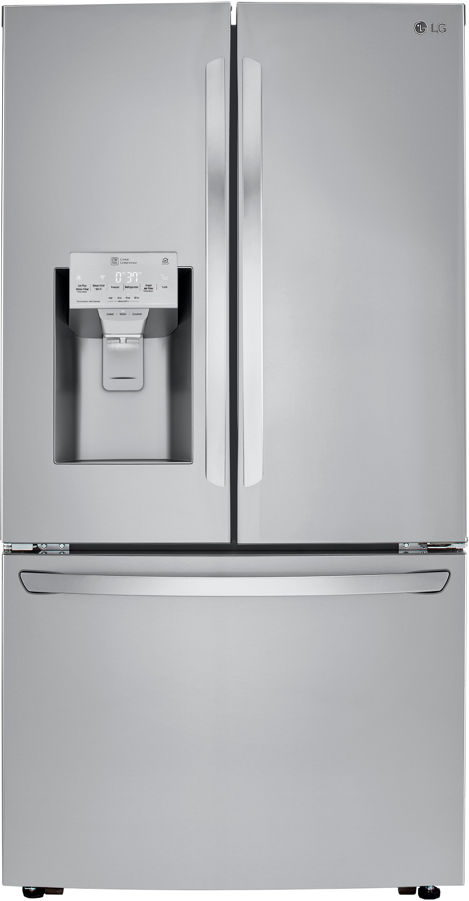 LRFXC2416S LG 23.5 cu ft Counter Depth French Door Refrigerator with Craft Ice - Fingerprint Resistant Stainless Steel-1