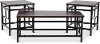 Contemporary Black Metal 3 Pack Coffee Table Set with Cherry Tops - Benjamin