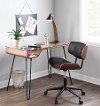 KIT/3PC_WALNUT/BLACK Walnut Brown 3 Piece Mid Century Modern Office Set