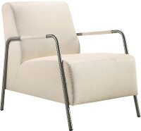 Modern Faux White Leather Accent Chair - Kuala