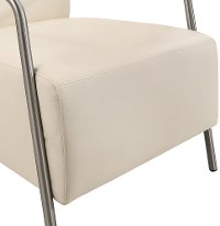 Modern Faux White Leather Accent Chair - Kuala-3