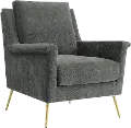 Cambridge Mid Century Modern Coal Gray Accent Chair