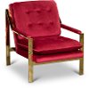 Modern Red Accent Chair with Gold Frame - Torrance