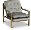 Modern Gun Metal Accent Chair with Gold Frame - Torrance