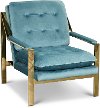 Modern Marine Blue Accent Chair with Gold Frame - Torrance