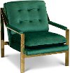 Modern Emerald Green Accent Chair with Gold Frame - Torrance