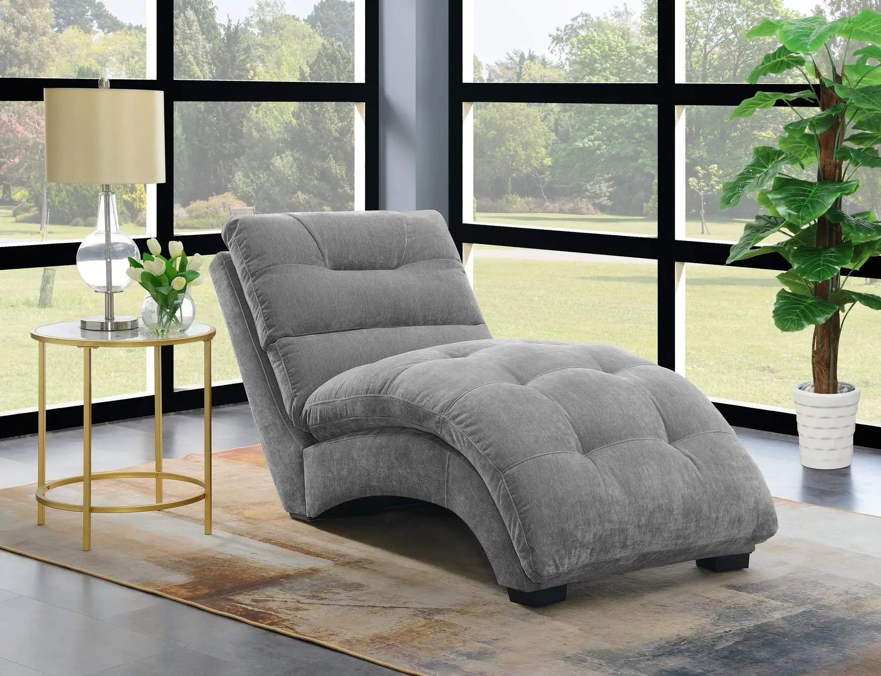 Dominick Granite Gray Chaise-2