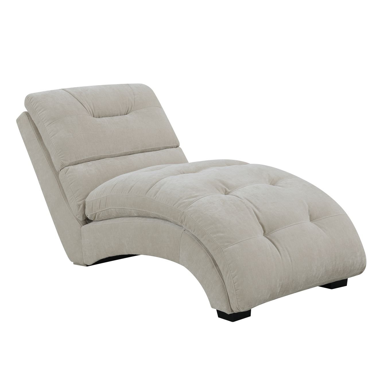 Contemporary Off White Upholstered Chaise - Dominick-1