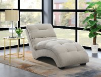 Contemporary Off White Upholstered Chaise - Dominick-5