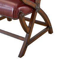 Cherry Faux Leather Accent Chair and Ottoman - Hunter-2