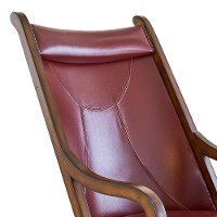 Cherry Faux Leather Accent Chair and Ottoman - Hunter-5