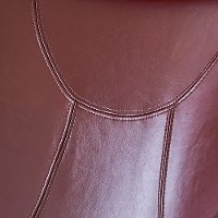 Cherry Faux Leather Accent Chair and Ottoman - Hunter-6