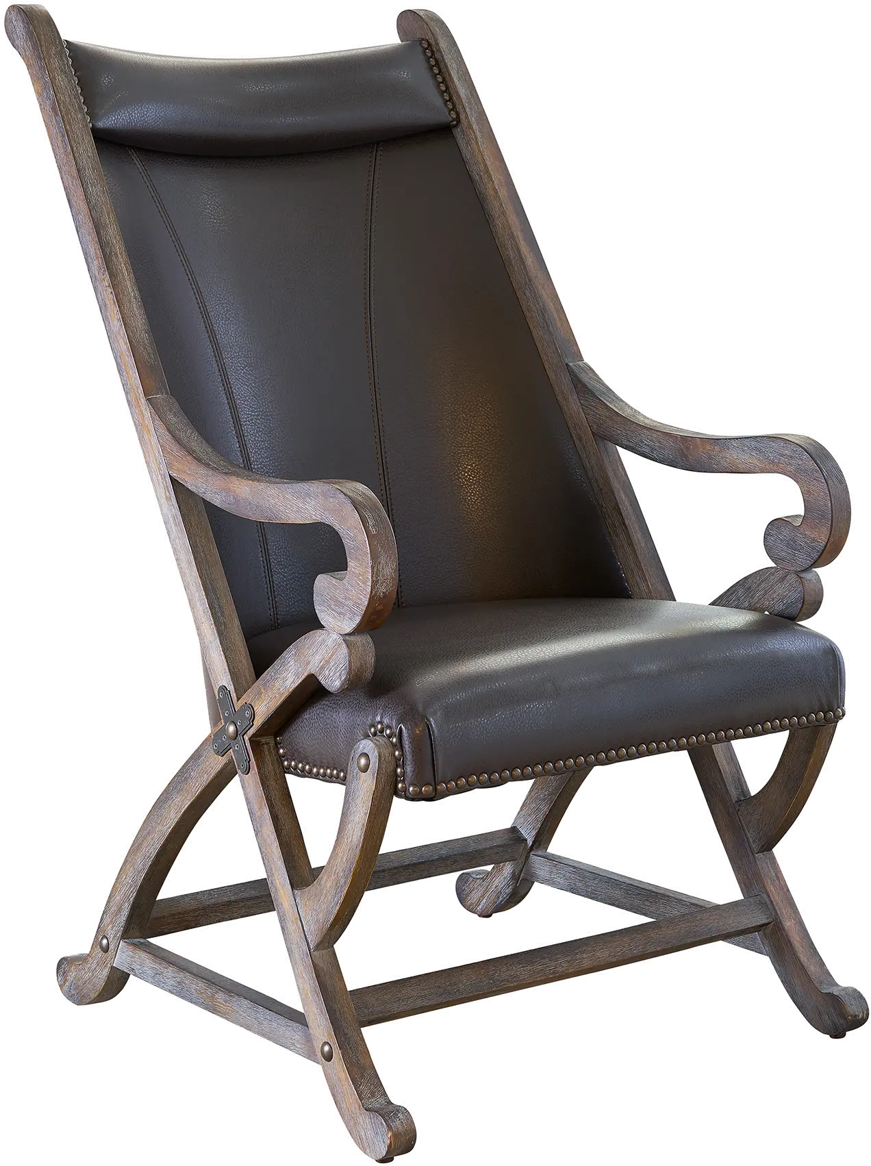 Hunter Brown Accent Chair and Ottoman-2