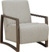 Contemporary Off White Linen Accent Chair - Furman