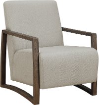 Contemporary Off White Linen Accent Chair - Furman-1