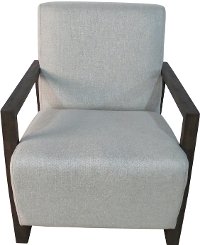 Contemporary Off White Linen Accent Chair - Furman-2