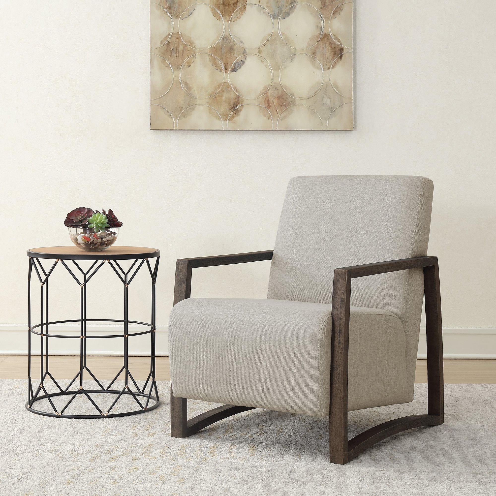 Furman Natural Linen Accent Chair-7