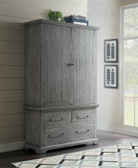 Coastal Country Dove Gray Armoire - Beach House