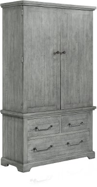 Coastal Country Dove Gray Armoire - Beach House-2