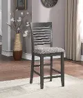 Contemporary Gray 24 Inch Upholstered Counter Height Stool - Carbon
