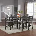Contemporary Gray 7 Piece Counter Height Dining Set - Carbon