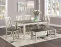 Farmhouse White and Gray 6 Piece Dining Room Set - Remy